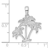 De-Ani Sterling Silver Rhodium-Plated Polished Palm Trees Pendant - QC-BE5C543F-8528