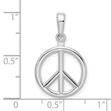 De-Ani Sterling Silver Rhodium-Plated Polished Peace Symbol Pendant - QC-9F30D13D-2799
