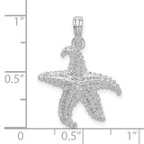 De-Ani Sterling Silver Rhodium-Plated Polished Pierced Starfish Pendant - QC-70987A6F-1621