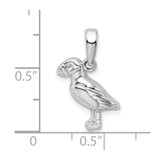 De-Ani Sterling Silver Rhodium-Plated Polished Puffin Bird Pendant
