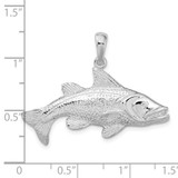 De-Ani Sterling Silver Rhodium-Plated Polished Red Fish Pendant - QC-1A083A73-4122