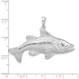 De-Ani Sterling Silver Rhodium-Plated Polished Red Fish Pendant - QC-A4A5E74C-1190