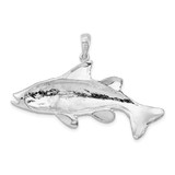 De-Ani Sterling Silver Rhodium-Plated Polished Red Fish Pendant - QC-A4A5E74C-1190