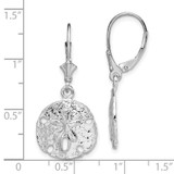 De-Ani Sterling Silver Rhodium-Plated Polished Sand Dollar Leverback Earrings - QE-49CA7C97-6332