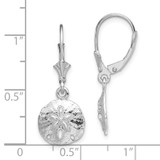 De-Ani Sterling Silver Rhodium-Plated Polished Sand Dollar Leverback Earrings - QE-F01353BB-8324