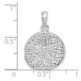 De-Ani Sterling Silver Rhodium-Plated Polished Sand Dollar Pendant - QC-B8E64CEA-8425