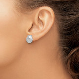 De-Ani Sterling Silver Rhodium-Plated Polished Scallop Shell Post Earrings - QE-D36403E4-7192