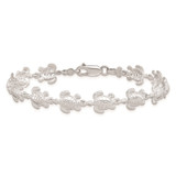 De-Ani Sterling Silver Rhodium-plated Polished Sea Turtle 7.5 inch Bracelet