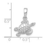 De-Ani Sterling Silver Rhodium-Plated Polished Sea Turtle Pendant - QC-B81697C5-5690
