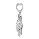 De-Ani Sterling Silver Rhodium-Plated Polished Sea Turtle Pendant - QC-C315CD1B-2098