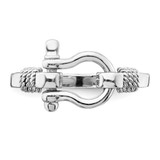 De-Ani Sterling Silver Rhodium-Plated Polished Shackle with Rope Trim Ring - QR-47F1111E-5914