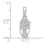 De-Ani Sterling Silver Rhodium-Plated Polished Small Florida Lobster Pendant - QC-6E512949-9290