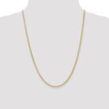 14K 24 inch 2.4mm Flat Wheat with Lobster Clasp Chain