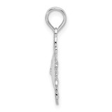 De-Ani Sterling Silver Rhodium-Plated Polished Smiling Sun Pendant