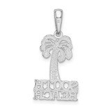 De-Ani Sterling Silver Rhodium-Plated Polished South Beach Palm Tree Pendant - QC-565AF296-4019