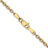 14K 24 inch 2.4mm Round Open Link Cable with Lobster Clasp Chain