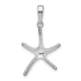 De-Ani Sterling Silver Rhodium-Plated Polished Starfish Pendant - QC-2BD37E6E-9842