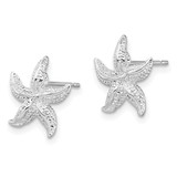 De-Ani Sterling Silver Rhodium-Plated Polished Starfish Post Earrings - QE-82A26CA6-9072