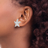 De-Ani Sterling Silver Rhodium-Plated Polished Starfish Post Earrings - QE-99E8D459-6444