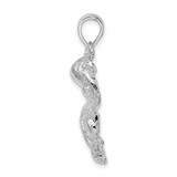 De-Ani Sterling Silver Rhodium-Plated Polished Textured Octopus Pendant - QC-EAB2256C-6032
