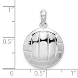 De-Ani Sterling Silver Rhodium-Plated Polished Volleyball Pendant - QC-286FEF76-3611