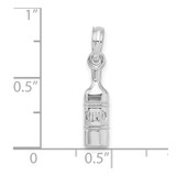 De-Ani Sterling Silver Rhodium-Plated Polished Wine Bottle Pendant