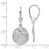 De-Ani Sterling Silver Rhodium-Plated Sand Dollar Starfish Leverback Earrings - QE-0A9198E6-1661