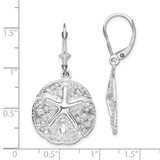 De-Ani Sterling Silver Rhodium-Plated Sand Dollar Starfish Leverback Earrings - QE-976B976E-1233