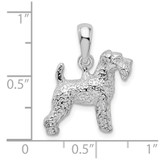 De-Ani Sterling Silver Rhodium-Plated Textured 3D Welsh Terrier Pendant