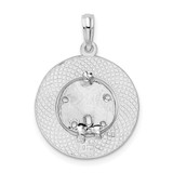De-Ani Sterling Silver Rhodium-Plated Textured Turks and Caicos Sand Dollar Pendant