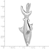 De-Ani Sterling Silver Rhod-plated Polished 3D Hammerhead Shark Pendant