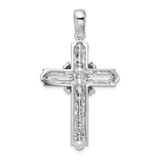 De-Ani Sterling Silver Small Rounded X-Center with Frame Cross Pendant