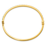 Diamond Fascination Diamond Mystique Sterling Silver 18K Gold-plated Diamond and Emerald Hoop Earrings and Bangle Set