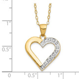 Diamond Fascination Diamond Mystique Sterling Silver 18K Gold-plated Diamond Heart 18 Inch Necklace