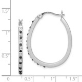 Diamond Fascination Diamond Mystique Sterling Silver Platinum-plated Diamond Black and White Diamond Hoop Earrings - QD-49911A2D-3351