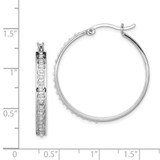 Diamond Fascination Diamond Mystique Sterling Silver Platinum-plated Diamond Round Hoop Earrings - QD-0E868A11-7326