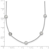 Herco Platinum Polished Bezel Set 14 Lab Grown Diamond Station 16 Inch Necklace