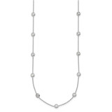 Herco Platinum Polished Bezel Set 16 Lab Grown Diamond Station 20 Inch Necklace