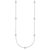Herco Platinum Polished Bezel Set 7 Lab Grown Diamond Station 18 Inch Necklace