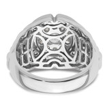 IBGoodman 10k White Gold 1 1/5 carat Lab Grown Diamond VS/SI+ G+ Complete Men's Cluster Ring