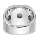 IBGoodman 10k White Gold Men's Polished and Grooved 4-Row Ring Mounting