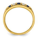 IBGoodman 14k 1 1/4 carat Lab Grown Diamond VS/SI+ G+ and Lab Created Blue Sapphire Complete Men's Ring