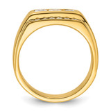 IBGoodman 14k 1 1/8 carat Lab Grown Diamond VS/SI+ G+ Complete Polished and Satin Men's Ring