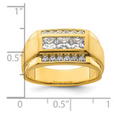 IBGoodman 14k 1 1/8 carat Lab Grown Diamond VS/SI+ G+ Complete Polished and Satin Men's Ring