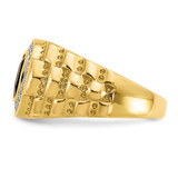 IBGoodman 14k 1/4 carat Lab Grown Diamond VS/SI+ G+ and Onyx Textured Men's Ring