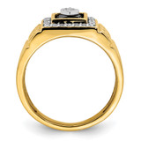 IBGoodman 14k 1/5 carat Lab Grown Diamond VS/SI+ G+ and Onyx Greek Key Design Men's Ring