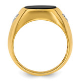 IBGoodman 14k 1/6 carat Lab Grown Diamond VS/SI+ G+ and Onyx Complete Men's Ring