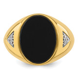 IBGoodman 14k 1/6 carat Lab Grown Diamond VS/SI+ G+ and Onyx Complete Men's Ring