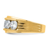 IBGoodman 14k Five Stone Polished Brushed and Grooved Men's Ring Mounting