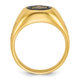 IBGoodman 14k Men's Polished and Grooved Blue Lodge Master Masonic Ring Mounting - B0-3B2615CE-1223